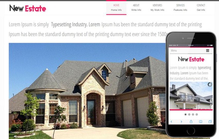 New Estate a Real Estate Mobile Website Template