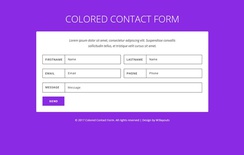 Colored Contact Form Flat Responsive Widget Template