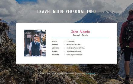 Travel Guide a Personal Info Responsive Widget Template