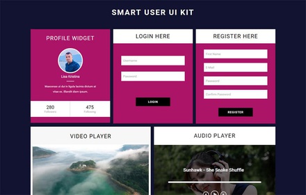 Smart User UI Kit a Flat Responsive Widget Template