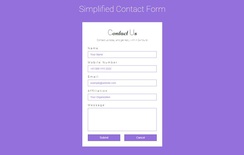 Simplified Contact Form Flat Responsive Widget Template