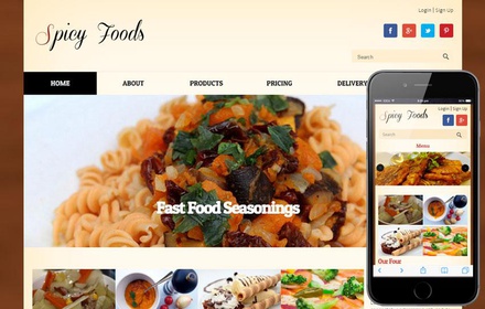 Spicy Food a food corners Mobile Website Template