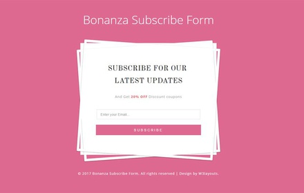 Bonanza Subscribe Form a Flat Responsive Widget Template