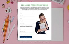 Education Appointment Form a Flat Responsive Widget Template