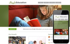 Bright Education Web template and mobile website template for educational institutions