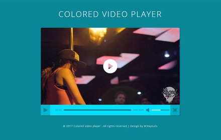 Colored Video Player a Flat Responsive Widget Template