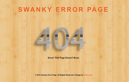 Swanky Error Page a Flat Responsive Widget Template