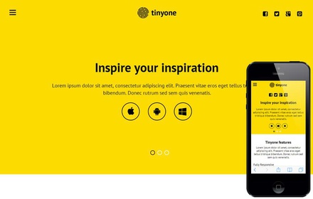 Tinyone a Mobile App based Flat Bootstrap Responsive web template