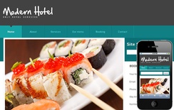 Free Modern Hotel Web template and mobile website template for hotels and restaurants