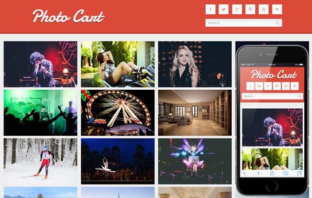 Photo Cart Photo Gallery Mobile Website Template
