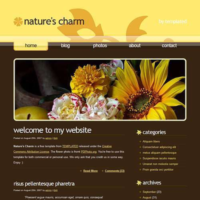 Naturescharm: CSS Templates | TEMPLATED