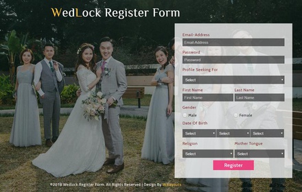 Wedlock Register Form Responsive Widget Template