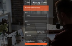 Client Signup Form Flat Responsive Widget Template