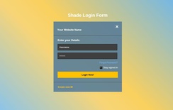 Shade Login Form Responsive Widget Template