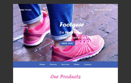 Foot Gear a Newsletter Responsive Web Template