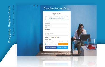 Dragging Register Form a Flat Responsive Widget Template