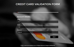 Credit Card Validation Form a Flat Responsive Widget Template