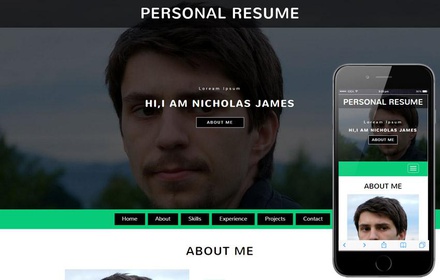 Personal Resume a Personal Category Bootstrap Responsive Web Template