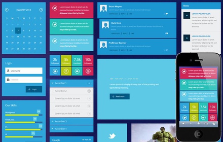 Metro Tiles UI Kit Responsive template