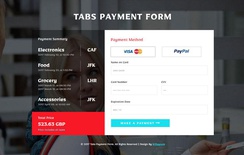 Tabs Payment Form Flat Responsive Widget Template