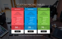 Custom Pricing Tables Flat Responsive Widget Template