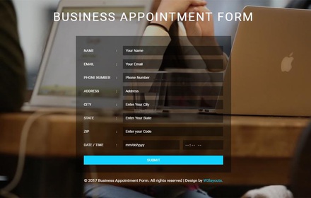 Business Appointment Form a Flat Responsive Widget Template