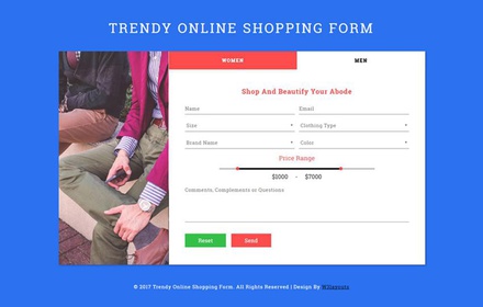 Trendy Online Shopping Form Flat Responsive Widget Template