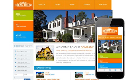 New Dream House webtemplate and mobile webtemplate for free