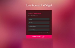Live Account Form Responsive Widget Template