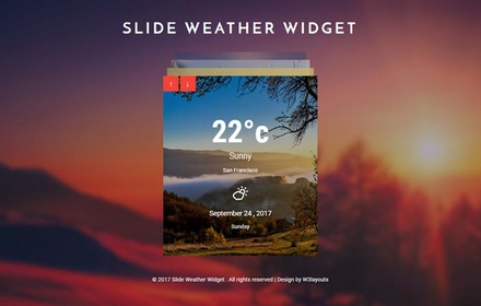 Slide Weather Widget Responsive Widget Template