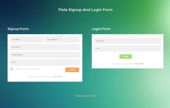 Flate Signup And Login Form Responsive Widget Template