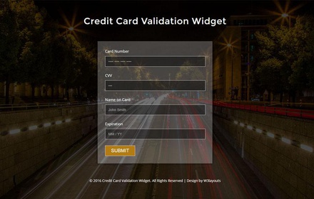Credit Card Validation Widget Flat Responsive Widget Template