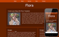 Flora Free Blogging Website and Mobile Template