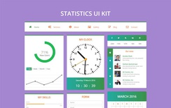Statistics UI Kit Flat Bootstrap Responsive Web Template
