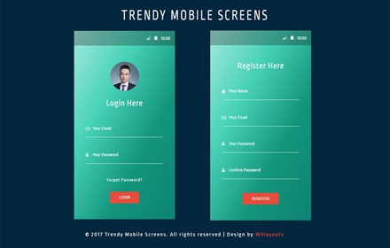 Trendy Mobile Screens Responsive Widget Template