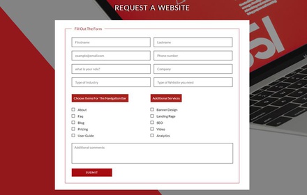 Request a Website Flat Responsive Widget Template