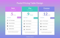 Pastel Pricing Table Design Widget Template