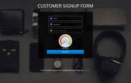 Customer Signup Form Flat Responsive Widget Template