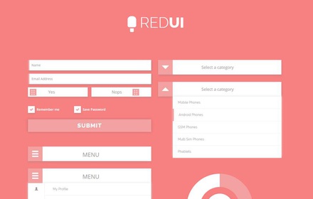 Red UI Kit a Flat Bootstrap Responsive Web Template