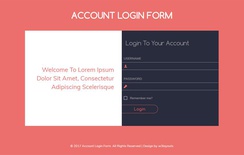 Account Login Form Flat Responsive widget Template