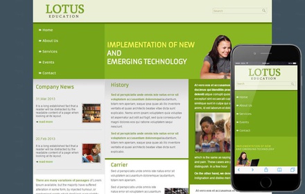Free Lotus Education web template mobile website template for education centers