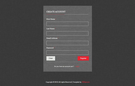 Inscription and Login Forms Widget Template