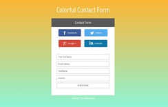 Colorful Contact Form Flat Widget Template