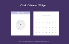 Clock Calendar Responsive Widget Template