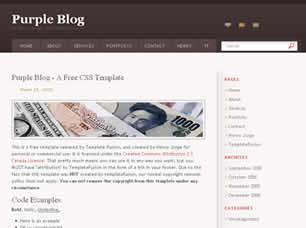 Purple Blog Free CSS Template