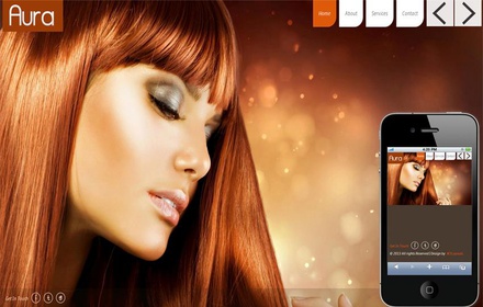 Aura Beauty Parlour Mobile Website Template