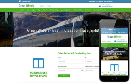 Green Wheels a Travel Category Responsive Web Template