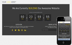 Dark Board Under Construction Mobile Website Template