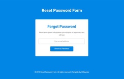 Reset Password Form Responsive Widget Template