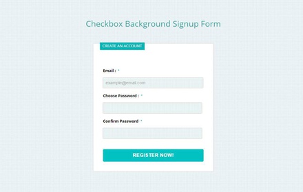 Checkbox Background Signup Form Responsive Widget Template